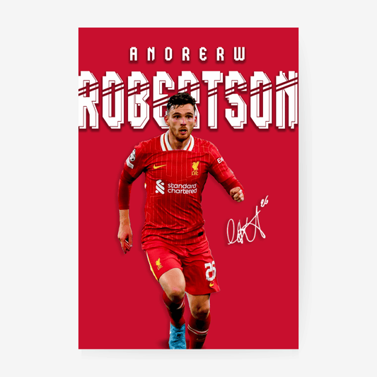 Andrew Robertson Liverpool poster red minimal design football player wall art