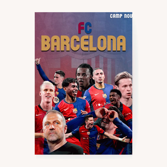 Barcelona team soccer poster print