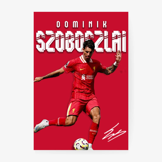 Liverpool star Dominik Szoboszlai football poster, premium wall art for fans