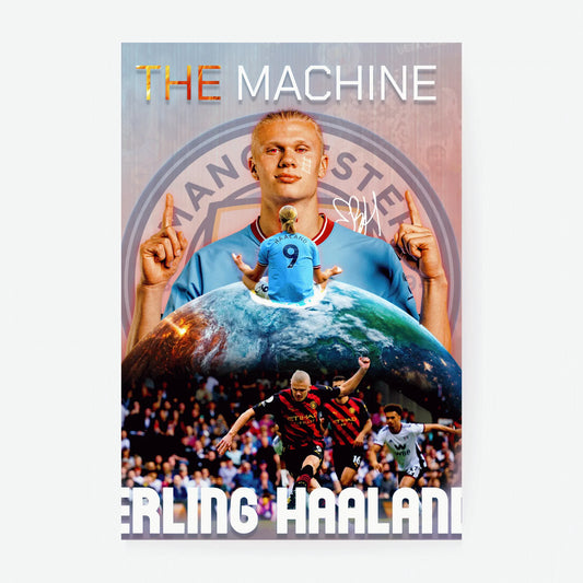 Erling Haaland Man City soccer poster print
