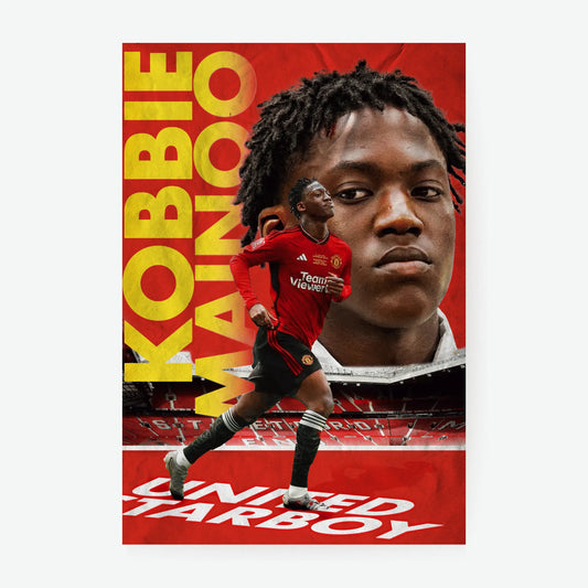 Kobbie Mainoo United Starboy football poster print