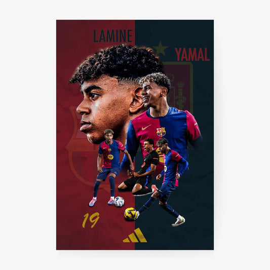 Lamine Yamal Barcelona FC poster print showcasing detailed player graphics