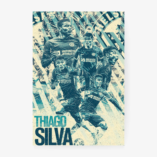 Thiago Silva Chelsea soccer poster print