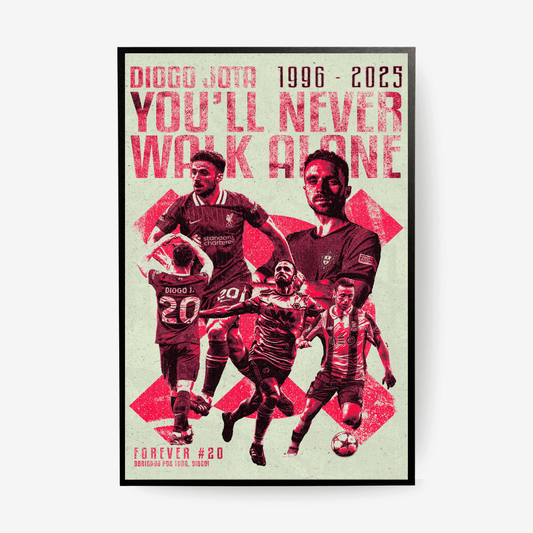 Diogo Jota Liverpool football poster – You'll Never Walk Alone tribute wall art, perfect football gift