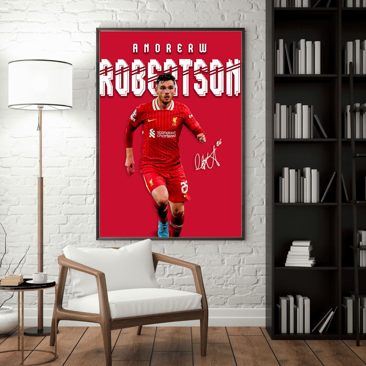 Andrew Robertson Liverpool poster living room wall decor football art framed print