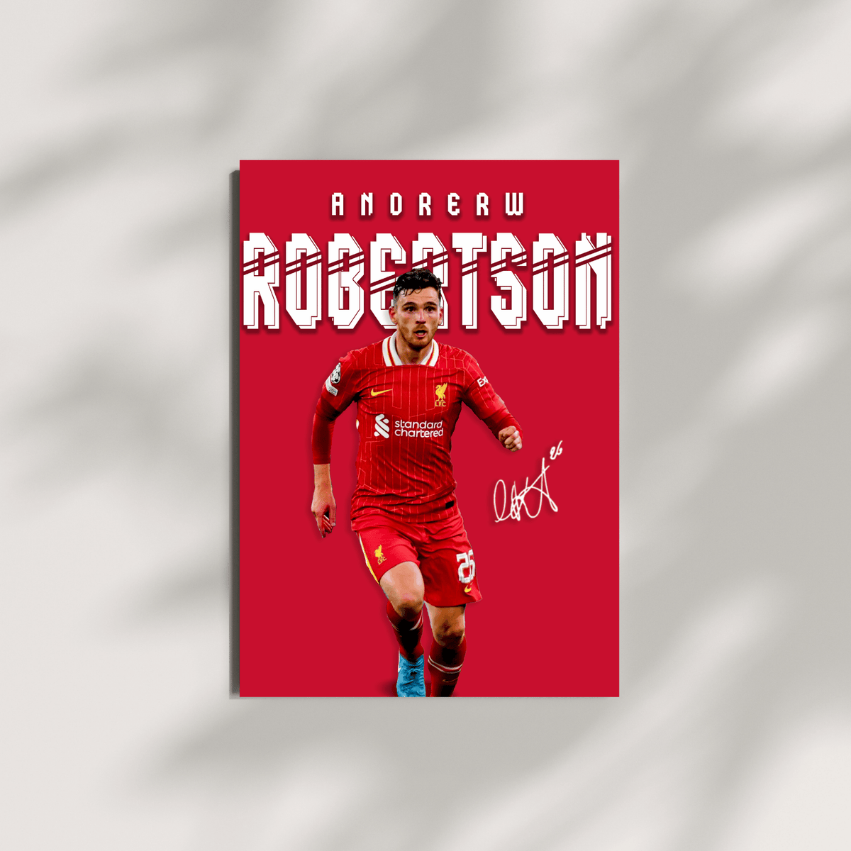Andrew Robertson Liverpool poster shadow background modern football wall decor