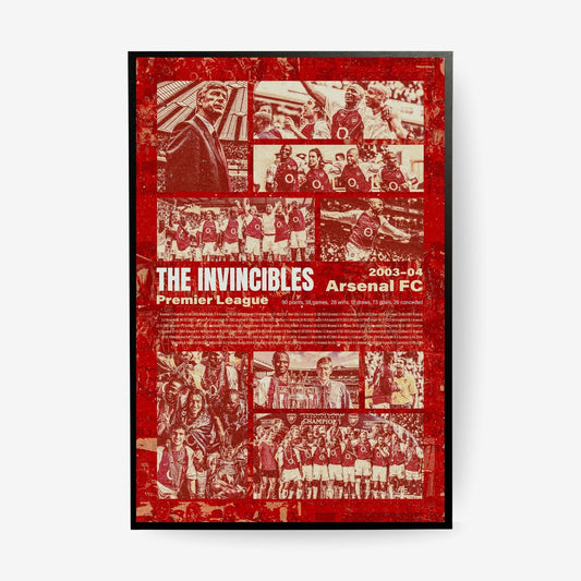 Arsenal Invincibles 2003/04 Premier League football poster in a black frame