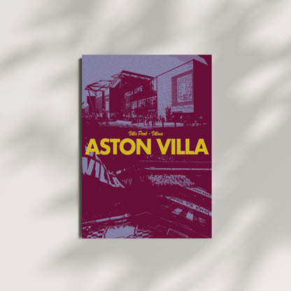 Aston Villa football poster displayed on a minimalist wall