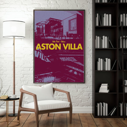 Aston Villa Villa Park poster displayed as framed football wall art in a modern interior