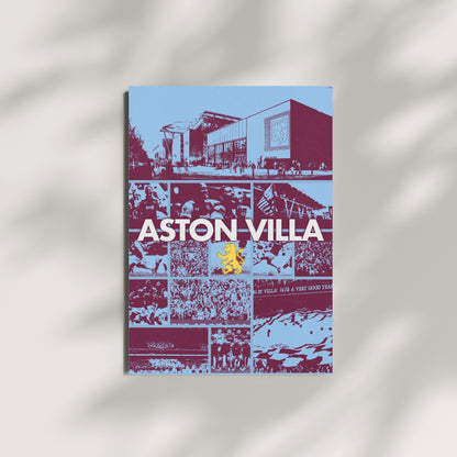 Aston Villa football poster displayed on a modern wall