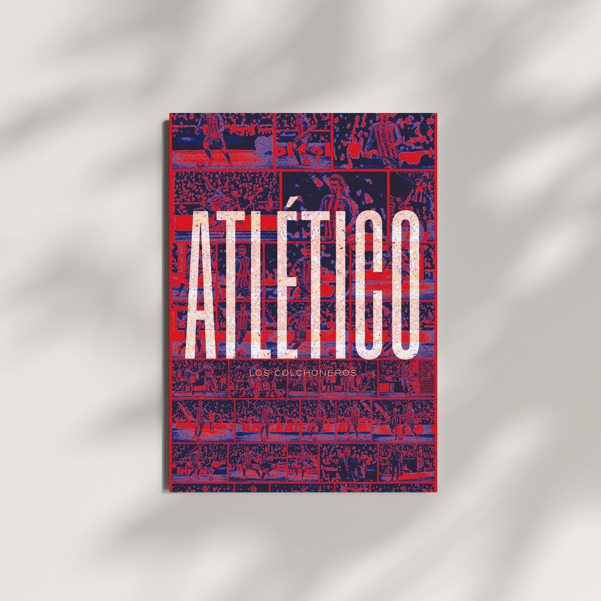 Atlético Madrid football poster displayed as red and blue football wall art