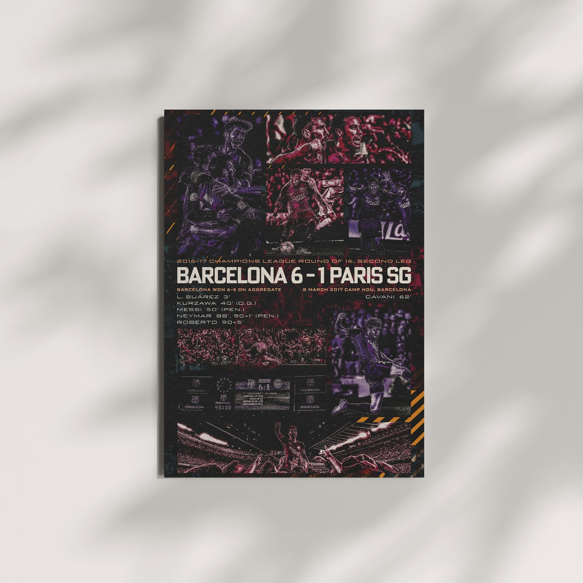 Barcelona 6-1 Paris SG La Remontada poster displayed as football wall art
