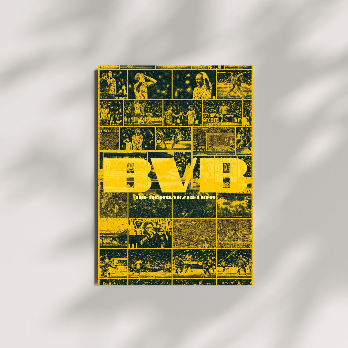 Borussia Dortmund BVB poster displayed as yellow and black football wall art