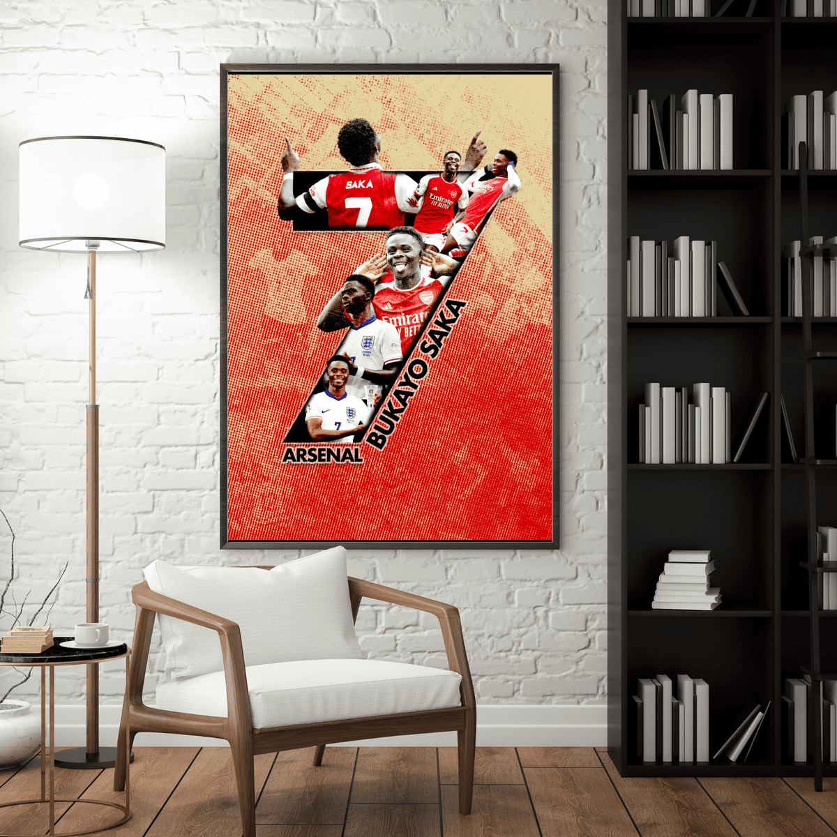 Bukayo Saka Arsenal poster living room wall decor football art framed print