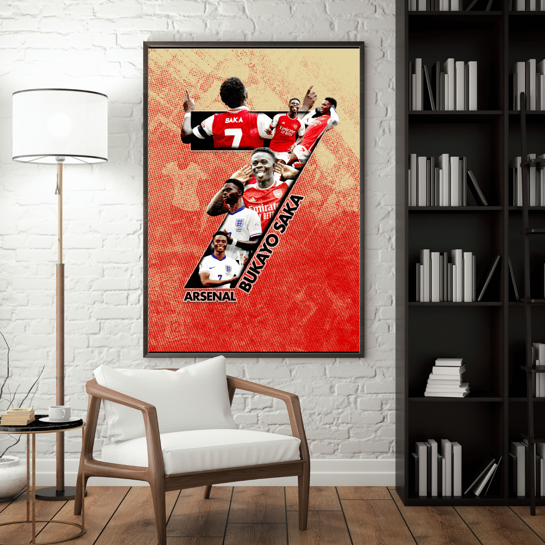 Bukayo Saka Arsenal poster living room wall decor football art framed print