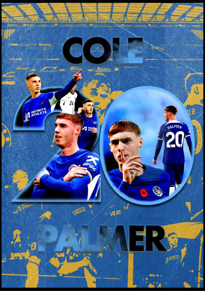 Cole Palmer ’20’’ | Poster Gold & Blue / 30X40 Cm Premium Matte Papper