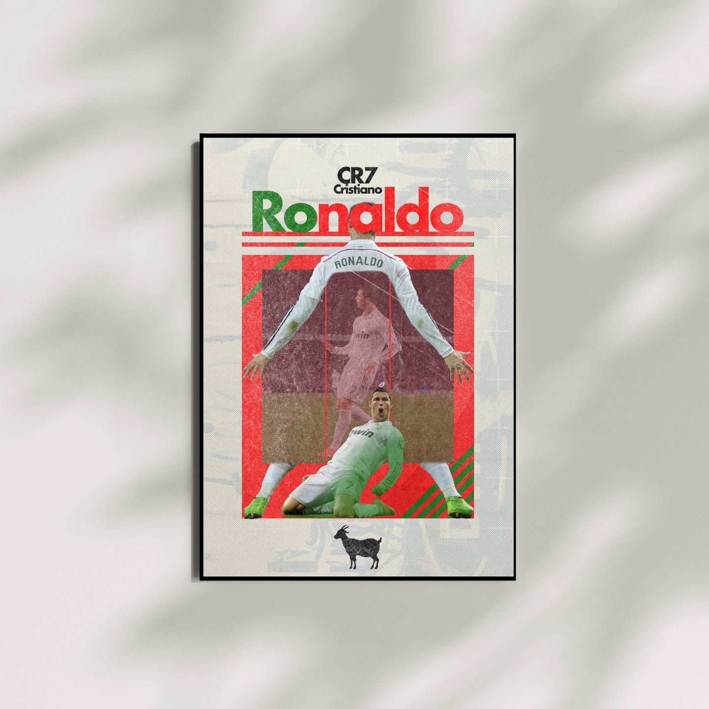 Cristiano Ronaldo football wall art featuring CR7 and iconic Real Madrid celebrations