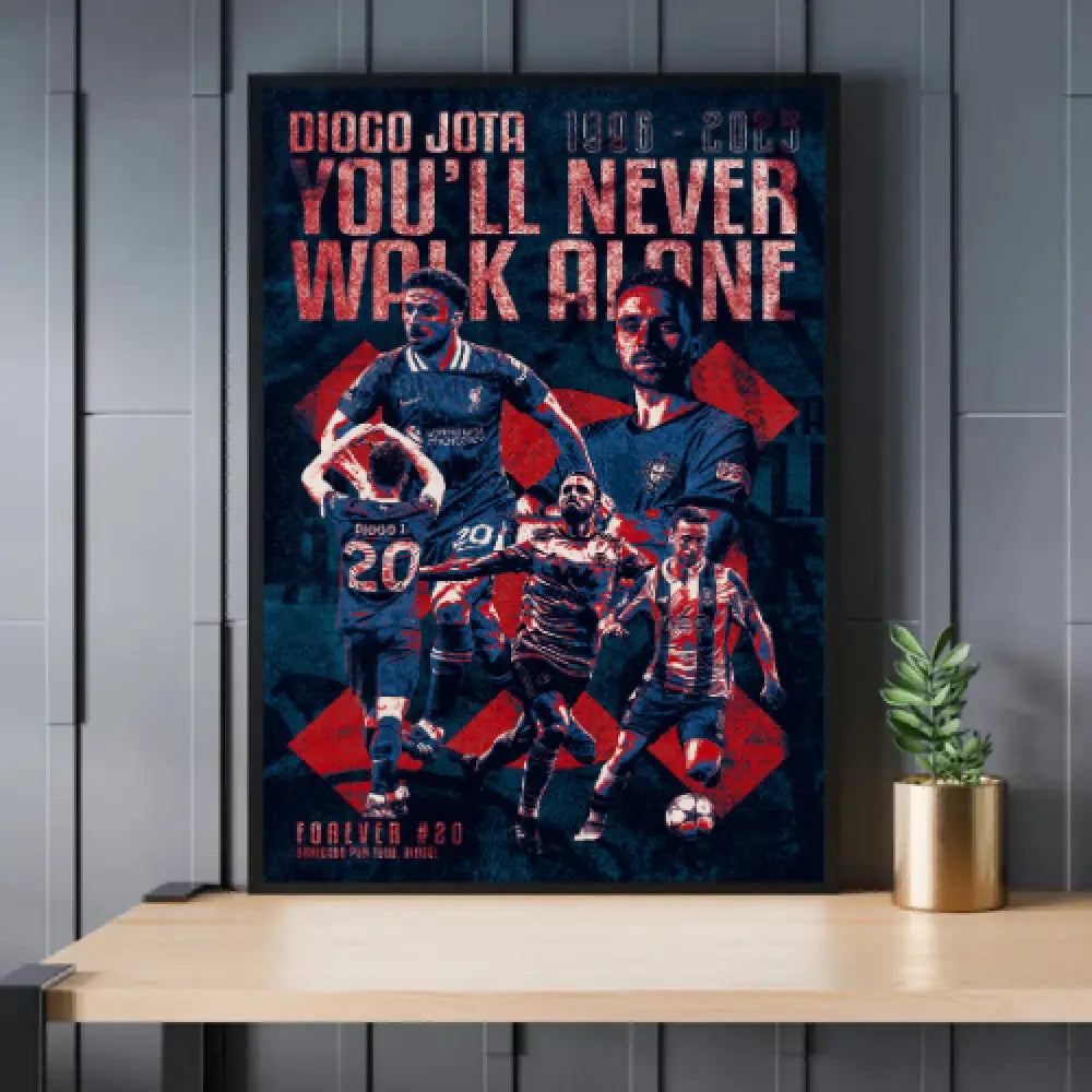 Diogo Jota Poster – You’ll Never Walk Alone (Blue Edition)