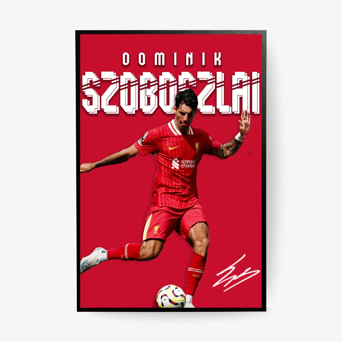 Dominik Szoboszlai Liverpool football poster in action, perfect for wall art decor
