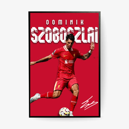 Dominik Szoboszlai Liverpool football poster in action, perfect for wall art decor