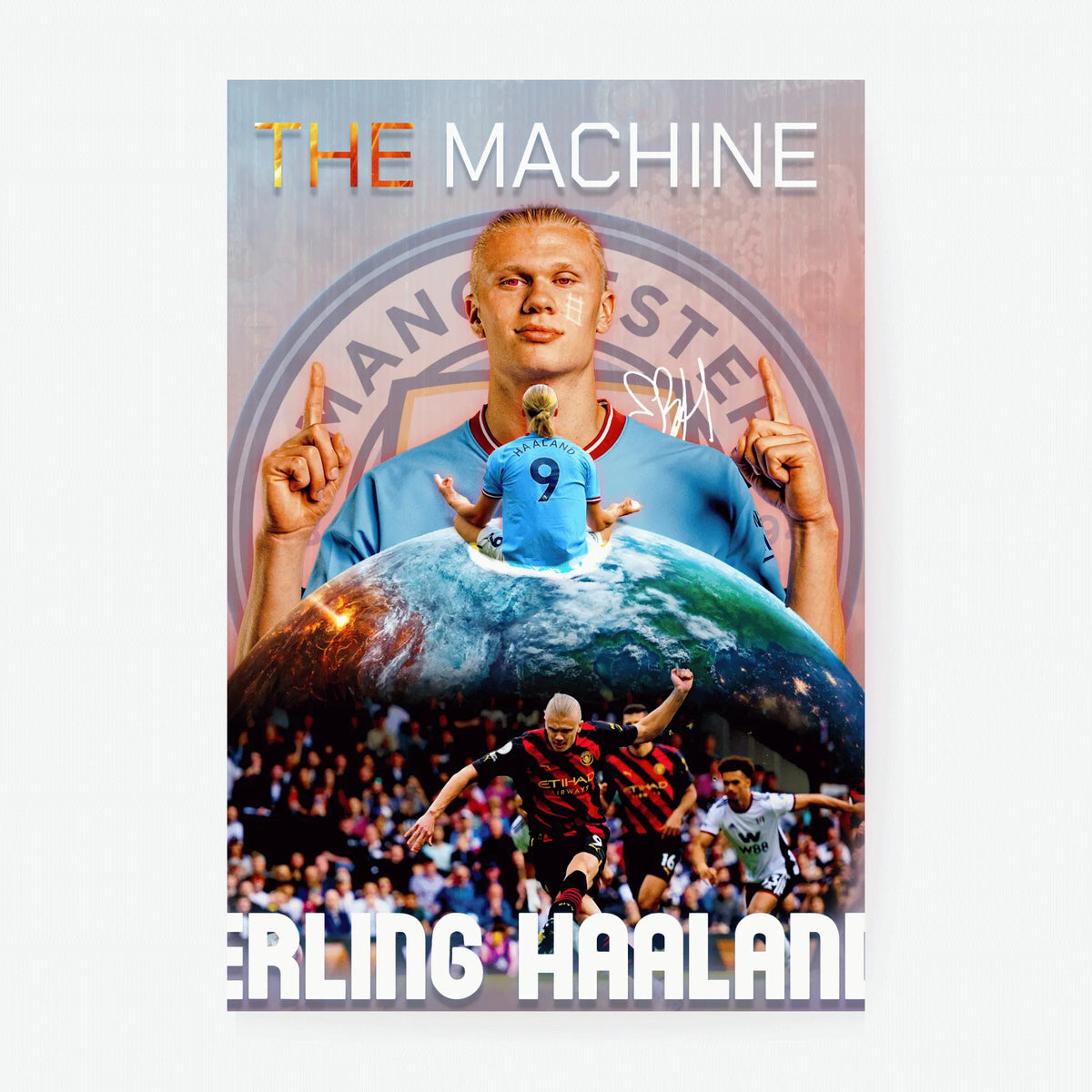 Erling Haaland Man City soccer poster print