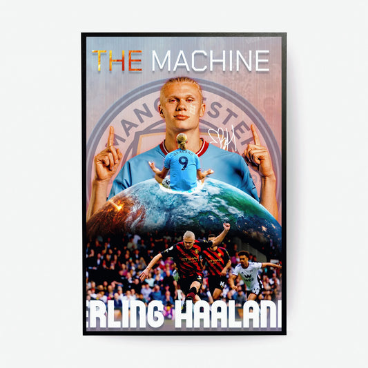Erling Haaland Manchester City football poster wall art