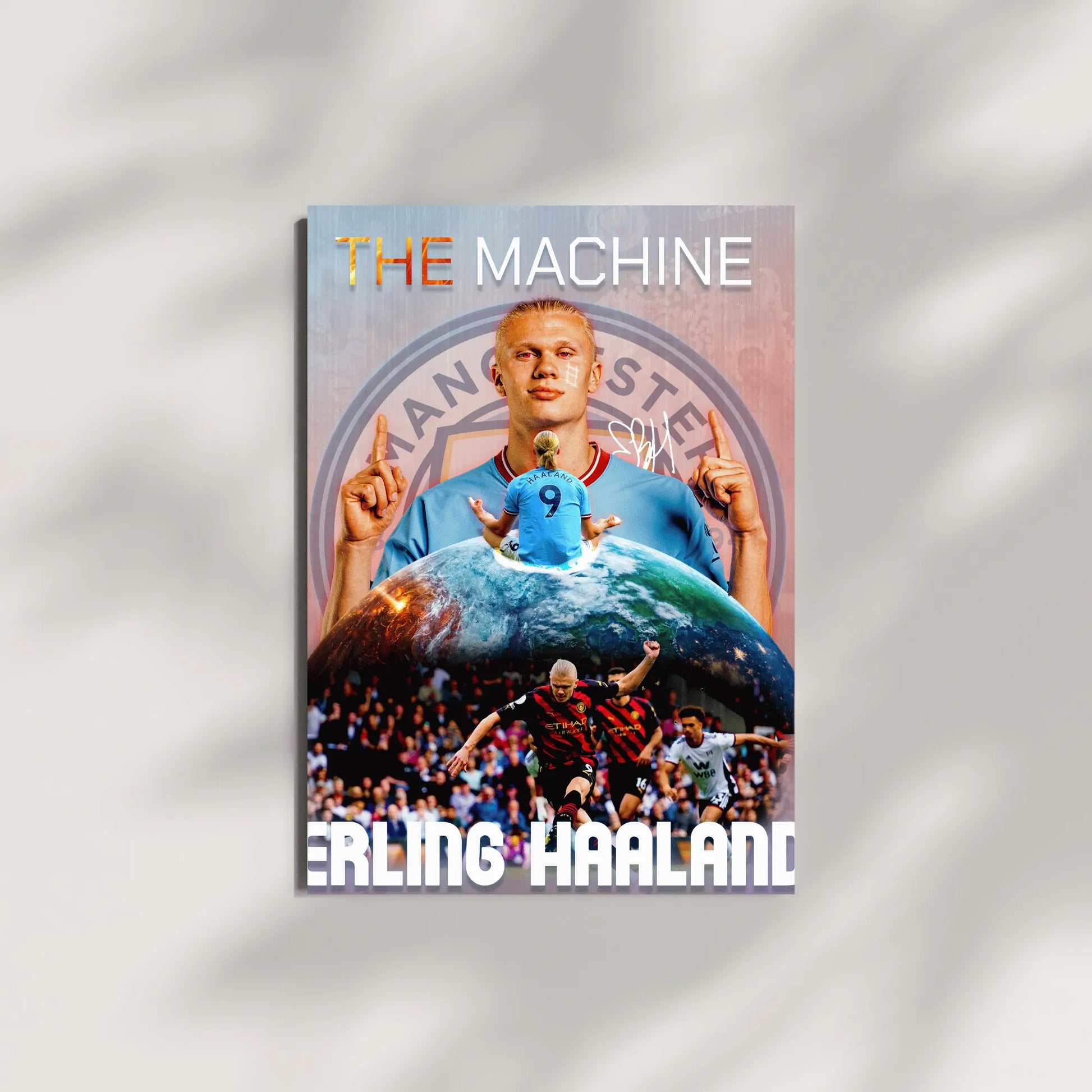 Erling Haaland Manchester City wall art football poster