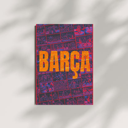 FC Barcelona Barça poster displayed as red blue and orange football wall art