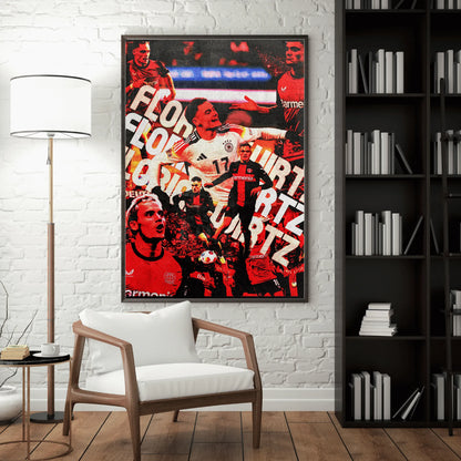Florian Wirtz Bayer Leverkusen football poster mockup on wall