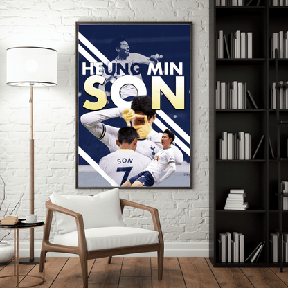 Heung Min Son Tottenham poster living room wall decor football art framed print