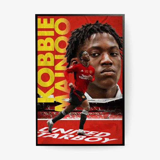Kobbie Mainoo Manchester United football poster wall art
