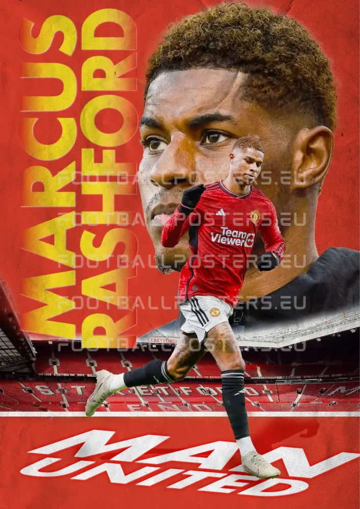 Marcus Rashford Poster – Man United Edition for Football Fans