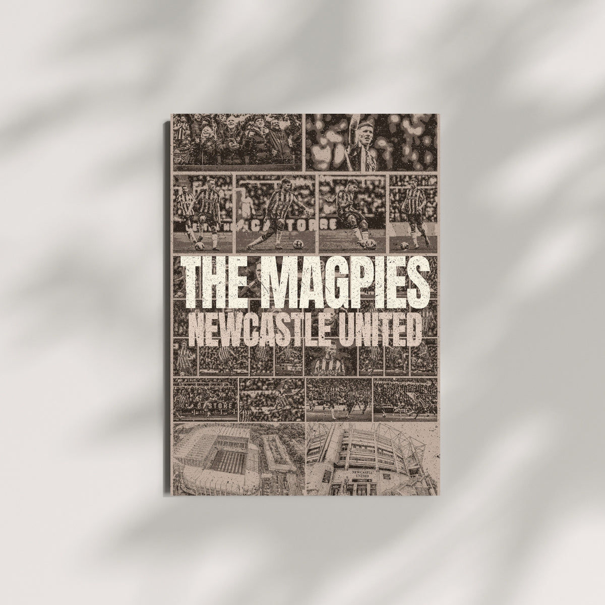 Newcastle United football wall art featuring The Magpies design and club imagery