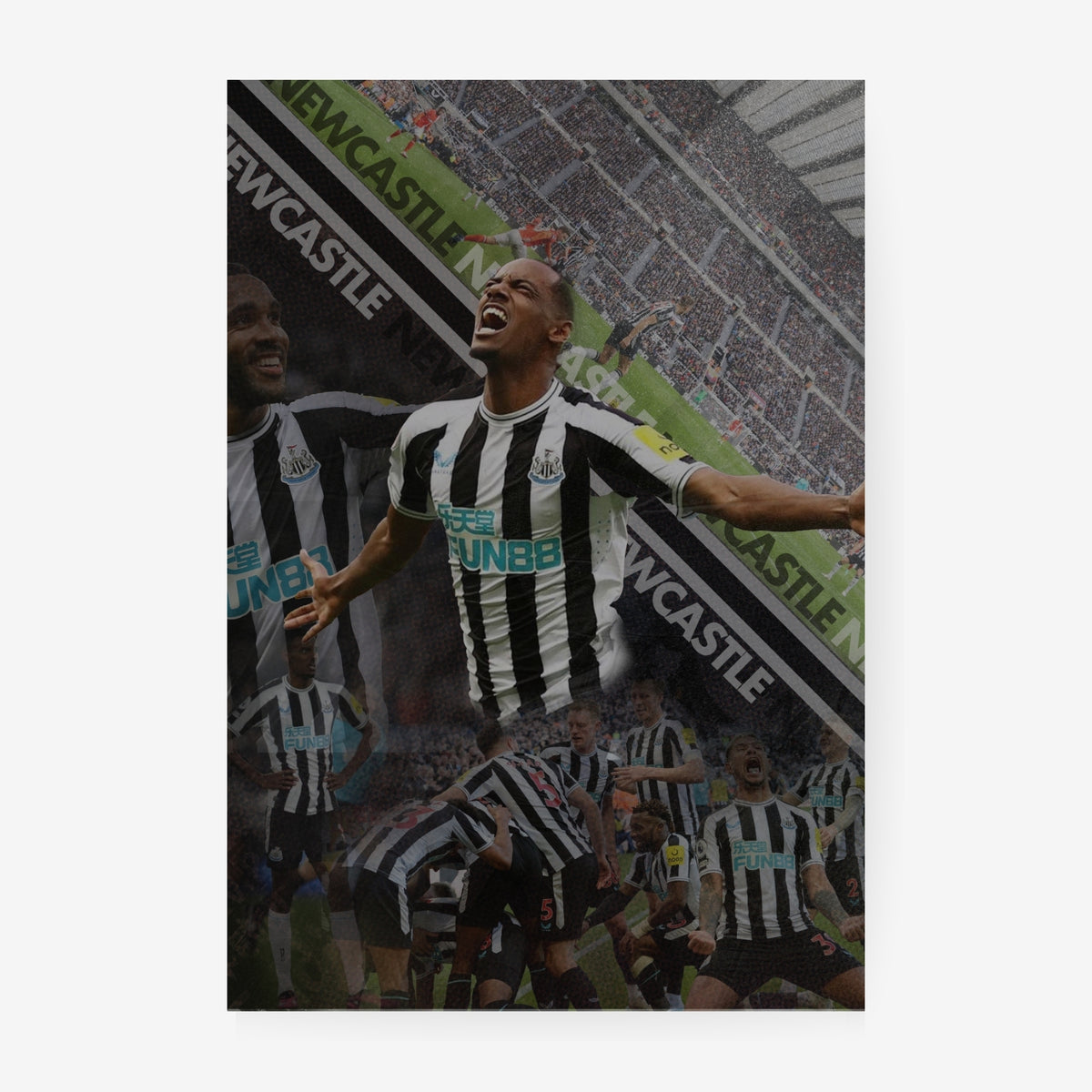 Newcastle United football poster featuring Alexander Isak and matchday celebrations