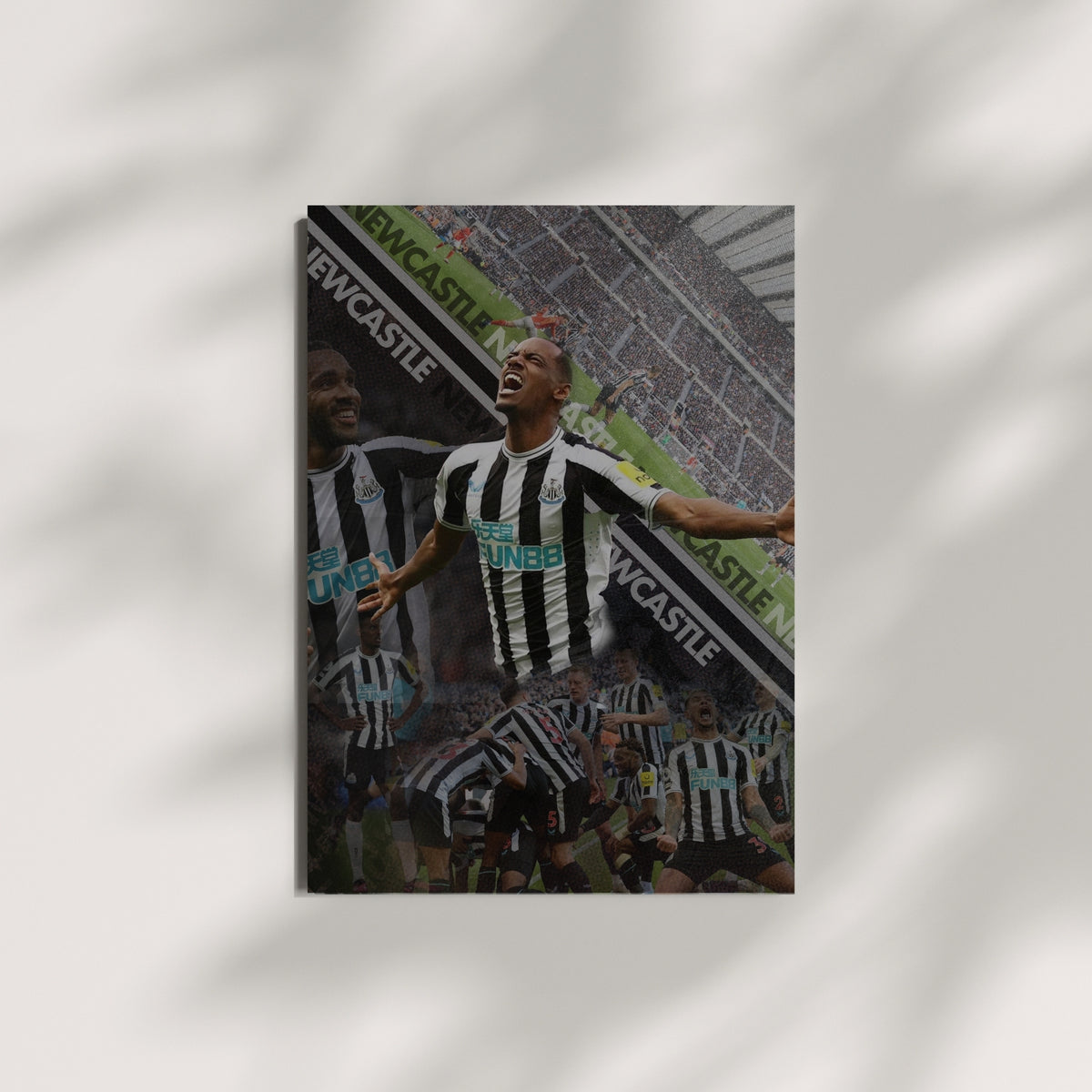 Newcastle United Alexander Isak football poster displayed on a minimalist wall