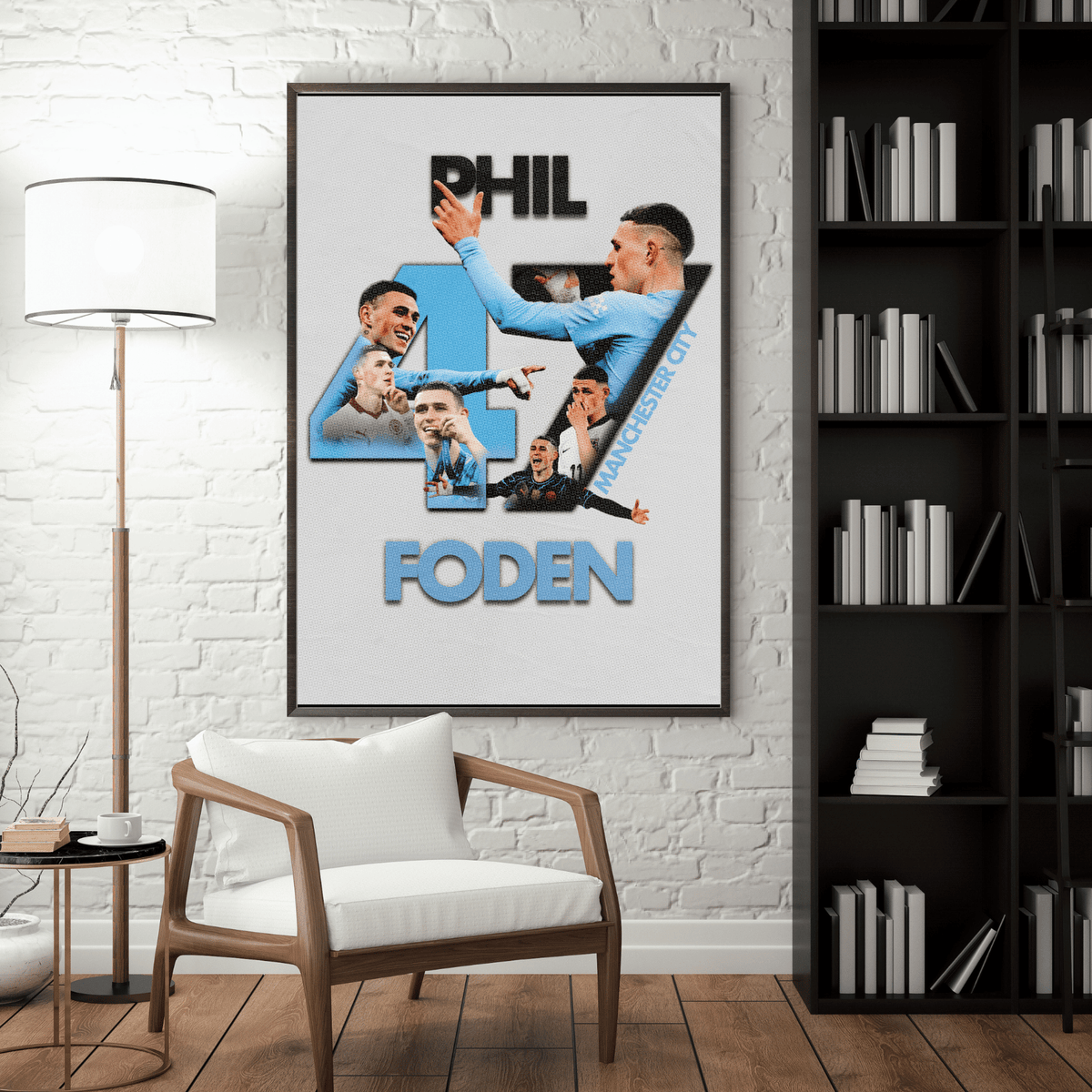 Phil Foden Manchester City poster living room wall decor football art framed print