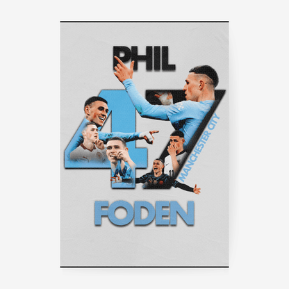Phil Foden Manchester City poster white minimal design football player wall art
