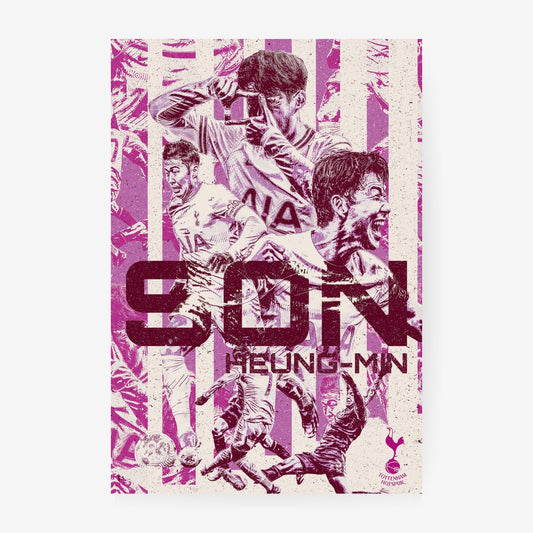 Son Heung-min Tottenham Hotspur poster featuring a stylized collage of the Spurs forward