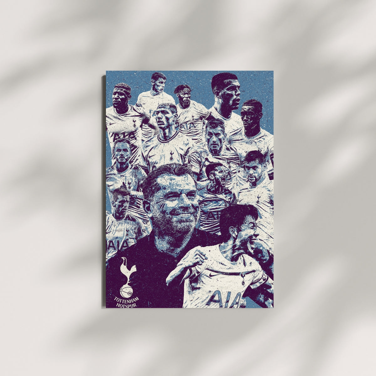 Tottenham Hotspur football wall art displayed against a minimalist wall