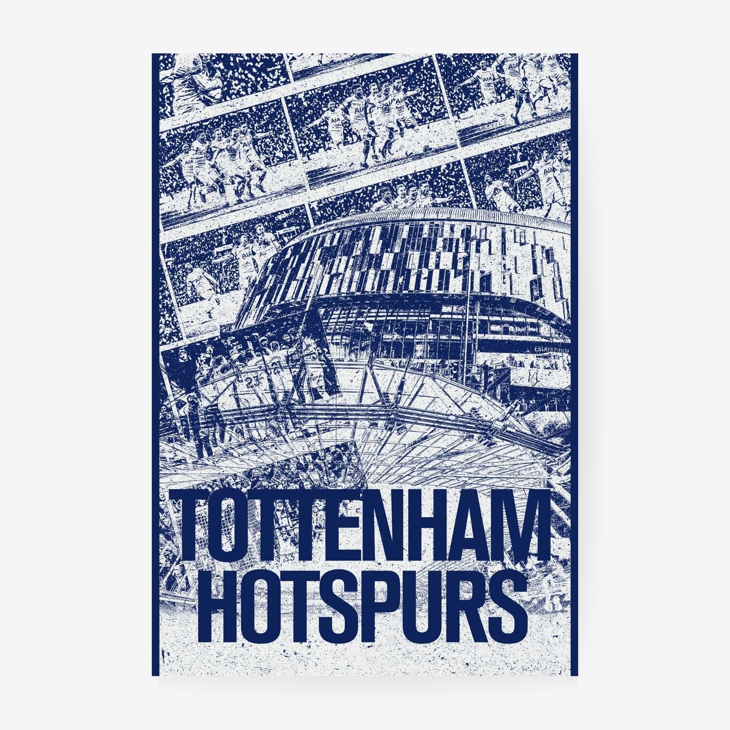 Tottenham Hotspur stadium poster featuring the Tottenham Hotspur Stadium and Spurs match moments