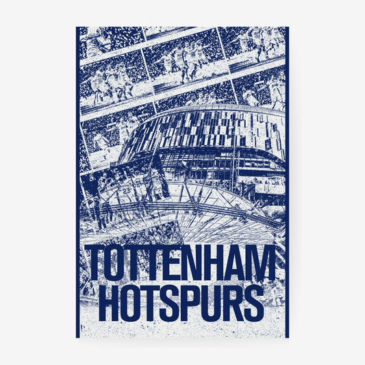 Tottenham Hotspur stadium poster featuring the Tottenham Hotspur Stadium and Spurs match moments