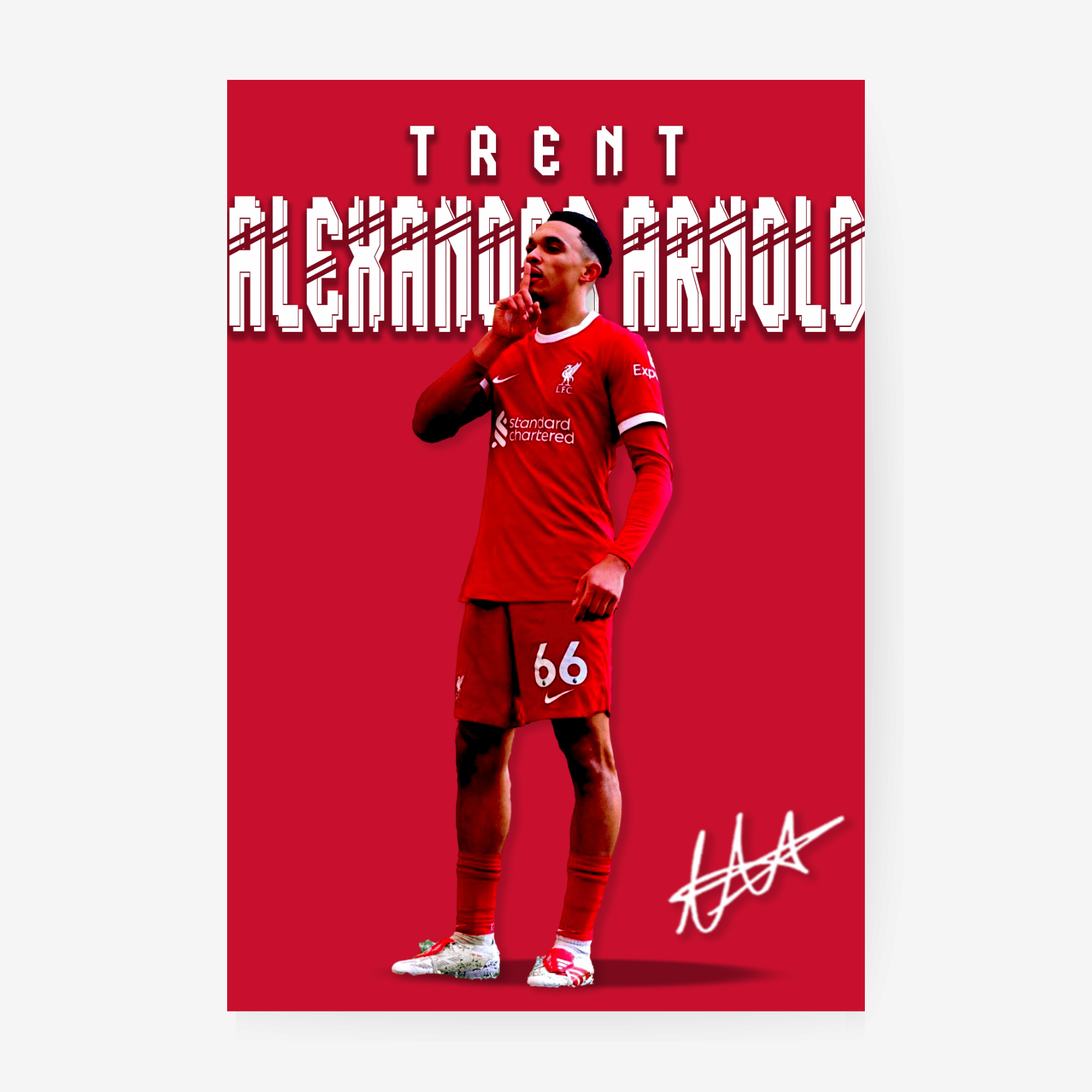 Trent Alexander-Arnold Liverpool poster red minimal design football player wall art
