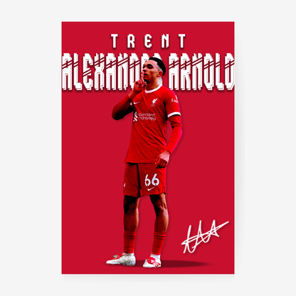 Trent Alexander-Arnold Liverpool poster red minimal design football player wall art