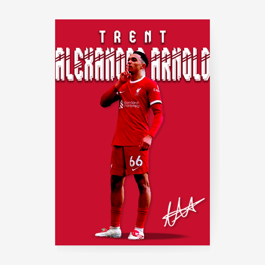 Trent Alexander-Arnold Liverpool poster red minimal design football player wall art
